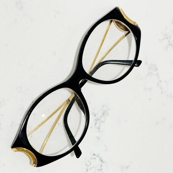 Christian Dior Vintage 80s/90s Black and Gold 2661 Sunglass Frames Marc Bohan - Picture 9 of 13